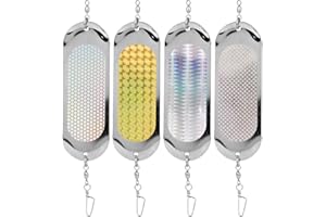 4pcs Reflective Fishing Dodgers, 4.6 Inch Dodger Trolling Flashers Trolling Flashers Fishing Lures for Salmon Halibut Lake Tr