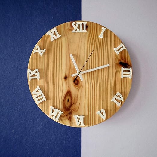 Buy BTC Antique Wooden Wall Clock Natural Pine Attractive Designer Clocks for Home Decor and