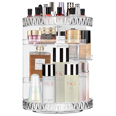 Buy Jesslab Makeup Organizer 360 Degree Rotating Adjustable Cosmetic Perfume Organizer Makeup Storage Carousel Brush Lipstick Holder For Bathroom Vanity Multi Function Large Capacity Angled Pattern Online In Indonesia B0c9zvzn