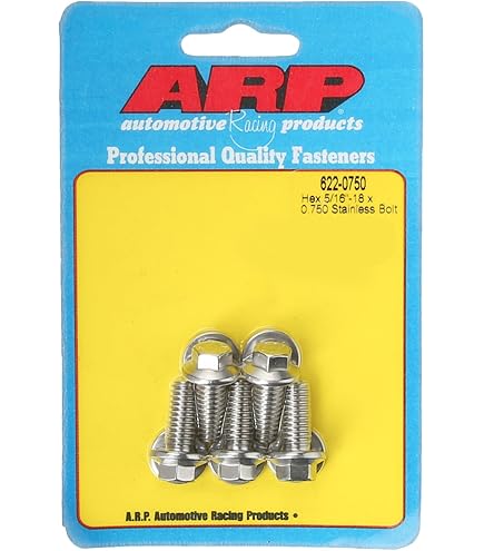Amazon.com: ARP 623-1000 Standard Hex Bolt 5pc Stainless Steel 3/8