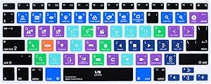 HRH Final Cut Pro X Shortcuts Hotkey Silicone Keyboard Cover Skin for MacBook Air 13,for MacBook Pro13/15/17 (with or w/Out Retina Display,2015 or Older Version)&for iMac Older,USA and European