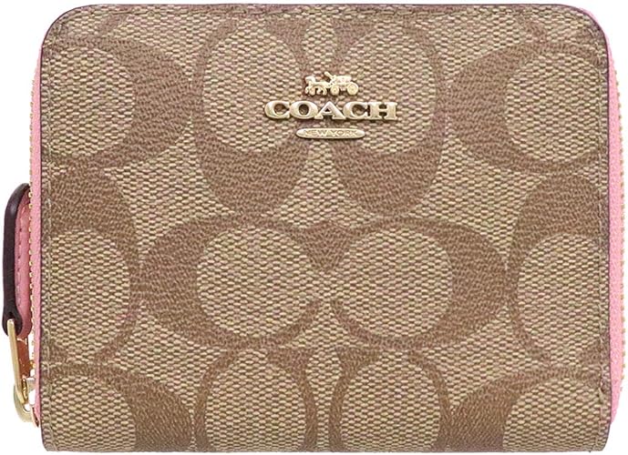 Amazon コーチ Coach 財布 二つ折り財布 F カーキ ピンクペタル カラーブロック シグネチャー スモール ダブル ジップ アラウンド レディース アウトレット品 ブランド 並行輸入品 Coach コーチ 財布