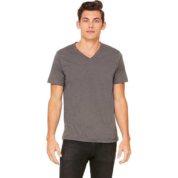 Bella Canvas Unisex Deep V-Neck T-Shirt - Jersey Short Sleeve Tee In Midnight, XX-Large - View #9