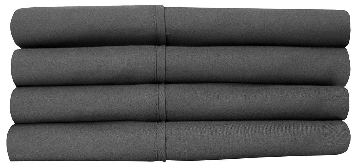 Twin XL Size Bed Sheets - 4 Piece 1500 Supreme Collection Fine Brushed Microfiber Deep Pocket Twin X-Large Sheet Set Bedding - 1 EXTRA PILLOW CASES, GREAT VALUE, Twin XL, Gray