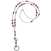 Hidden Hollow Beads Women’s SUPER SLIM Beaded Lanyards for ID Badges Cards Teacher Cruise Keys Keychain Cell Phone 34”