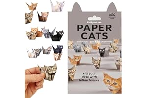 DIY Paper Cats Origami Kit - 50 Sheets 3D Origami Animal Kit for Create Adorable Cat Models, 3D Pet Models for Animal Paper S