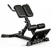 Garvee Multi-Function Roman Chair with Dip Station, Hyperextension Machine | Hyperextension Bench, 6 Height &amp; 5 Angle Adjustable, Foldable Back Extension Machine, 300 LBS Capacity, Oversized Footplate