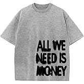 Weetiotio Mens Oversized Graphic Tees Streetwear Baggy Shirts Y2k Vintage Acid Wash Cotton Tshirt Harajuku Grunge Shirt Men
