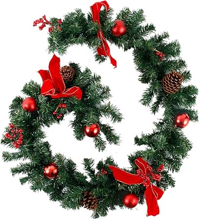 Amazon Steppiano クリスマス 飾り ガーランド クリスマスリース Led付き モール クリスマスツリー 飾り デコレーション キャンディー オーナメント ガーランド 2 7m クリスマス用品 パーティー装飾藤 ガーデン装飾籐 松の葉モール Led付き 180cm ガーランド おもちゃ