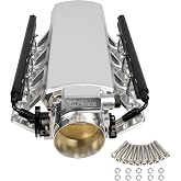 Htostar Racing For LS Intake Manifold Compatible with LS1 LS2 LS6 of cathedral port heads with Drive by Cable Throttle Body Compatible with Chevy Cadillac Pontiac Aluminum (102mm)
