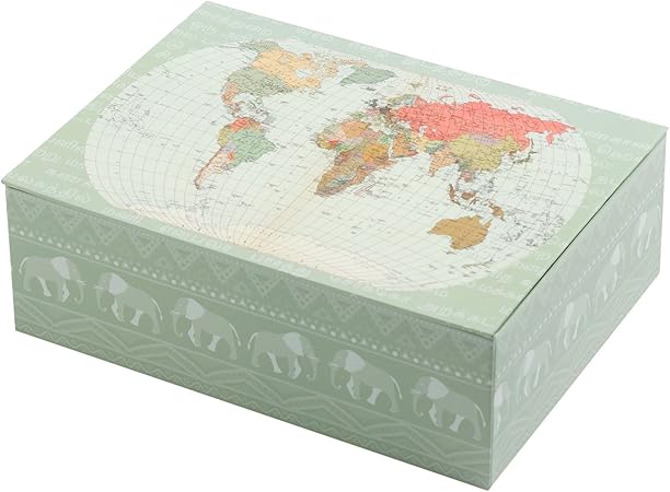 Creibo CBOX005 - Caja Cartón Decorada Mapa Mundo: Amazon.es: Hogar