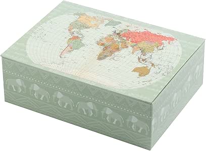Creibo CBOX005 - Caja Cartón Decorada Mapa Mundo: Amazon.es: Hogar