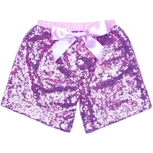 Girls Sparkly Sequin Shorts Toddler Baby Kids Elastics Waist Cute Bowknot Shiny Party Birthday Shorts for 0-10 Years