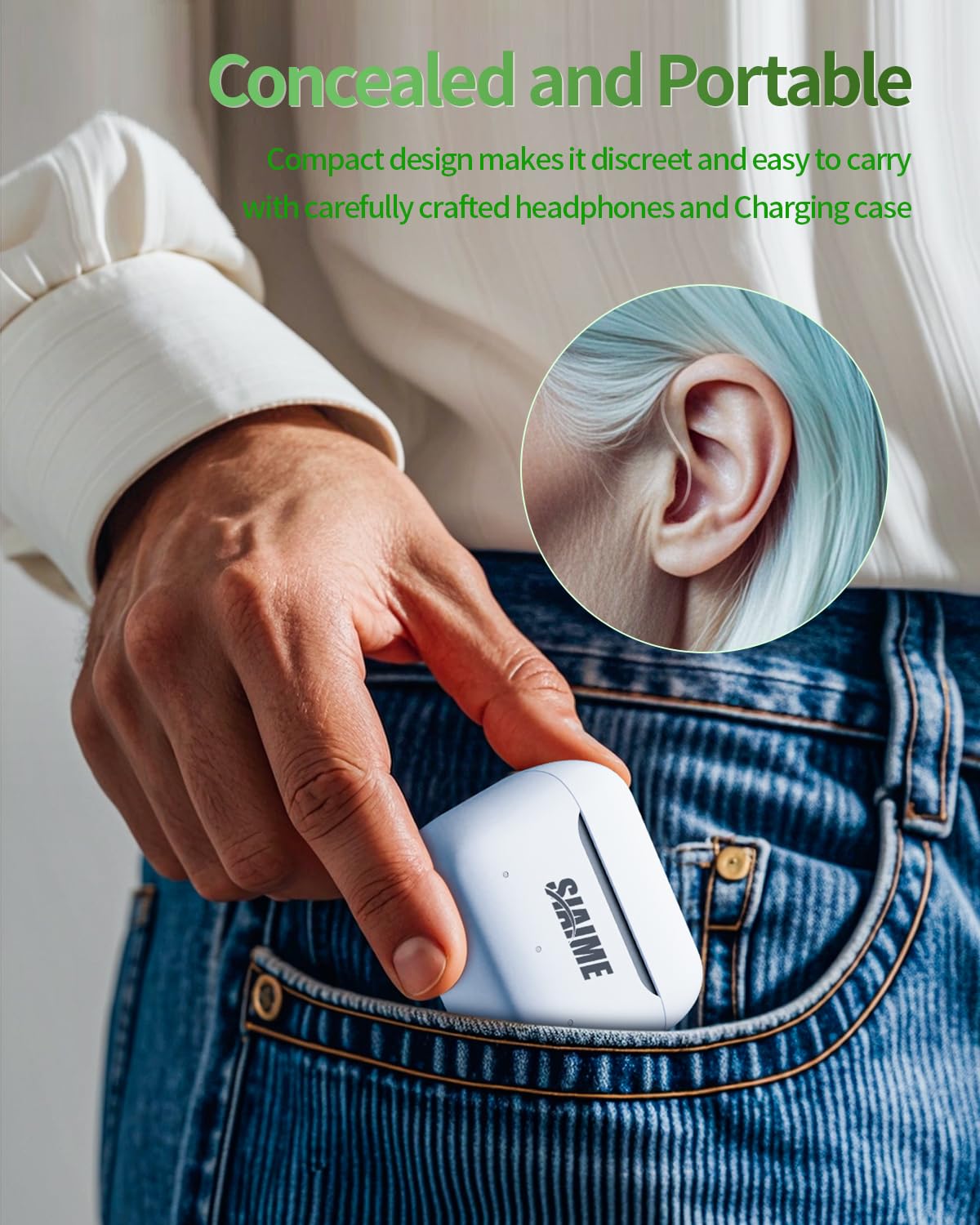 Hearing Aids for Seniors&Adults SIAIME OTC Rechargeable Digital BTE Not Hearing Amplifiers with Intelligent Noise Reduction Volume Control Comfort Design Portable (L+R)
