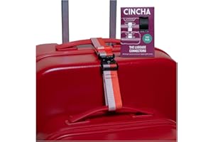 Cincha Add A Bag Luggage Strap Connectors - Connect Multiple Suitcases and Bags - Airport Travel Accessories - As Seen on Shark Tank - 2pcs (Flamingo)