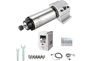 ZHONG HUA JIANG CNC Spindle Motor Kits, 220V 3KW 3000W Φ100mm Air Cooled Spindle CNC Spindle CNC Motor + 3.7KW VFD+Φ100mm Clamp Mount + Collet Set ER20+ Drill bits+ Wires for CNC Router Machine
