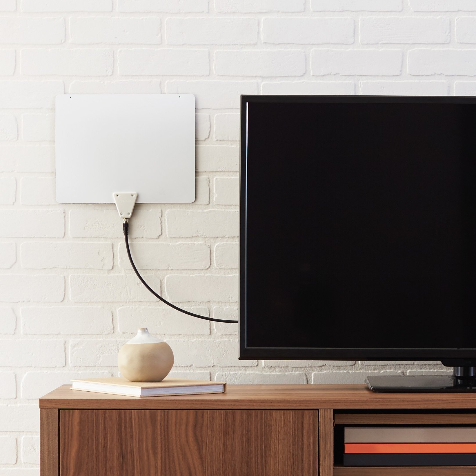 AmazonBasics Ultra Thin Indoor TV Antenna 50 Mile Range