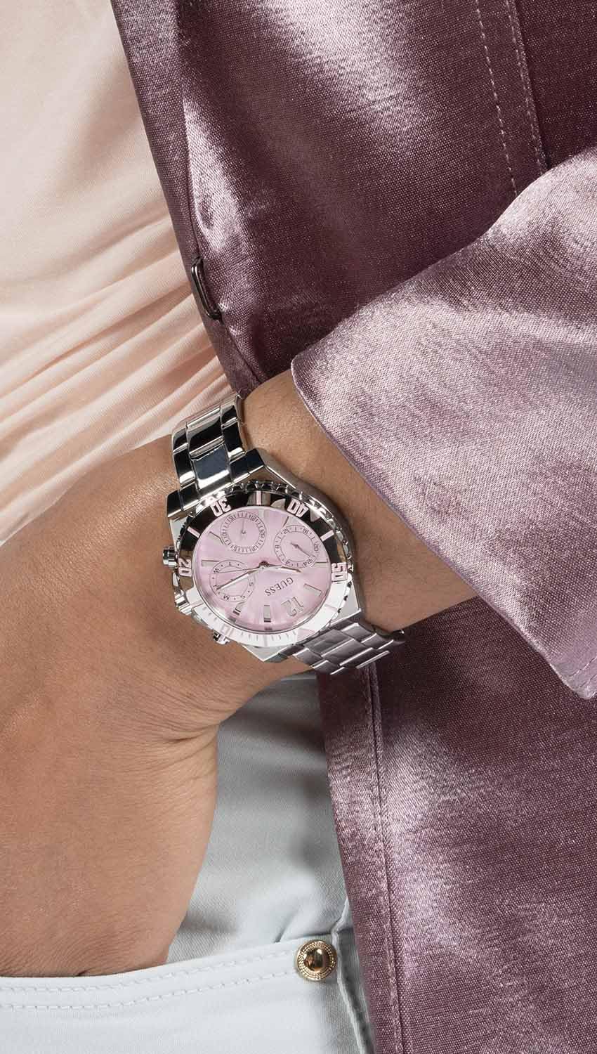 GUESS Silver-Tone Multifunction Watch