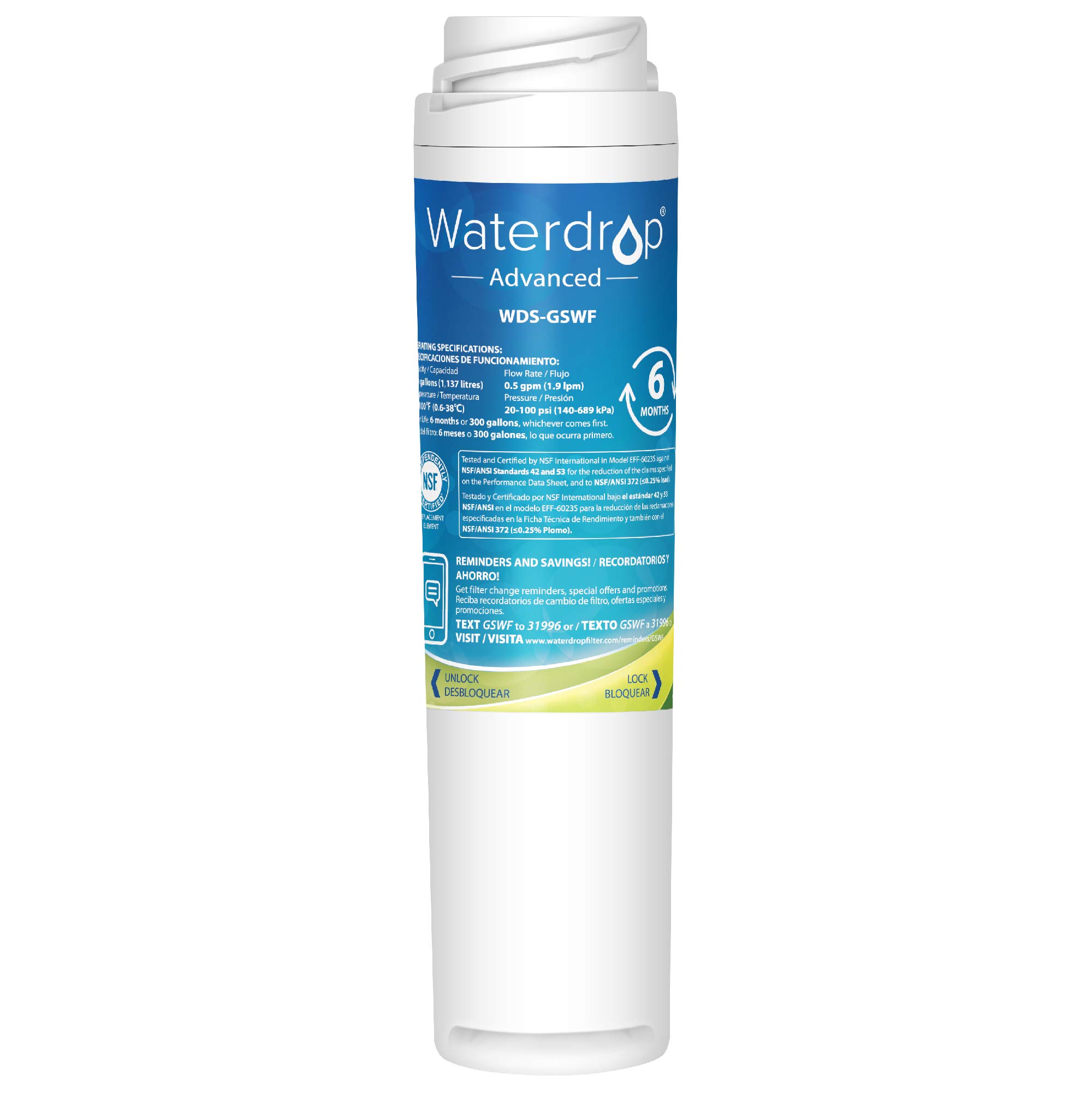 Waterdrop NSF 53&42 Certified Refrigerator Water Filter, Compatible