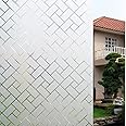 Bloss Privacy Window Film Decorative Window Film Frosted Window Decals Clear Glass Film Non-Adhesive for Home Office Glass 17.7Inch*6.5Feet