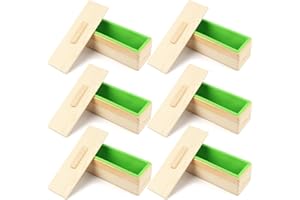 GNIEMCKIN 6 Pack 42 oz Soap Loaf Moldes, Soap Moldes for Soap Making with Wooden Boxes, Soap Bar Moldes Can Be Used for Homemade Soap Produce, Soap Making, Ideal Size and Large Capacity