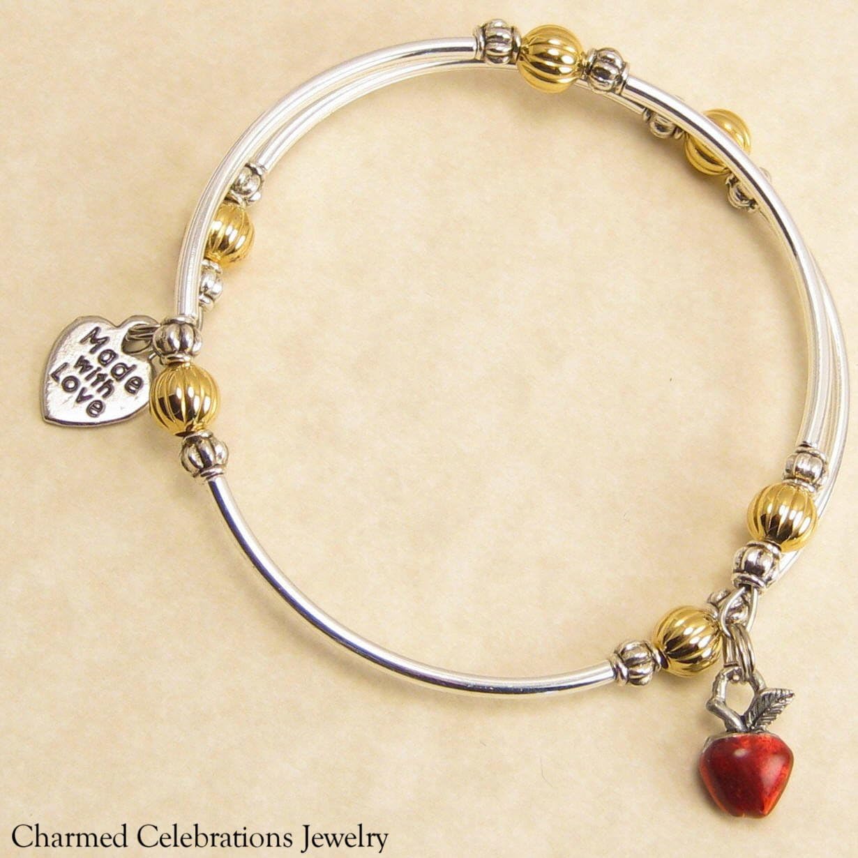Dietitian Wrap Bracelet Handmade Themed Charm Bracelet Jewelry Gift. Gold, Silver or Black Bead Option