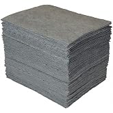 Condor Sorbent Pad, 28 gal, 15 in x 19 in, Universal, Gray, 100 PK 35ZP87-1 Each
