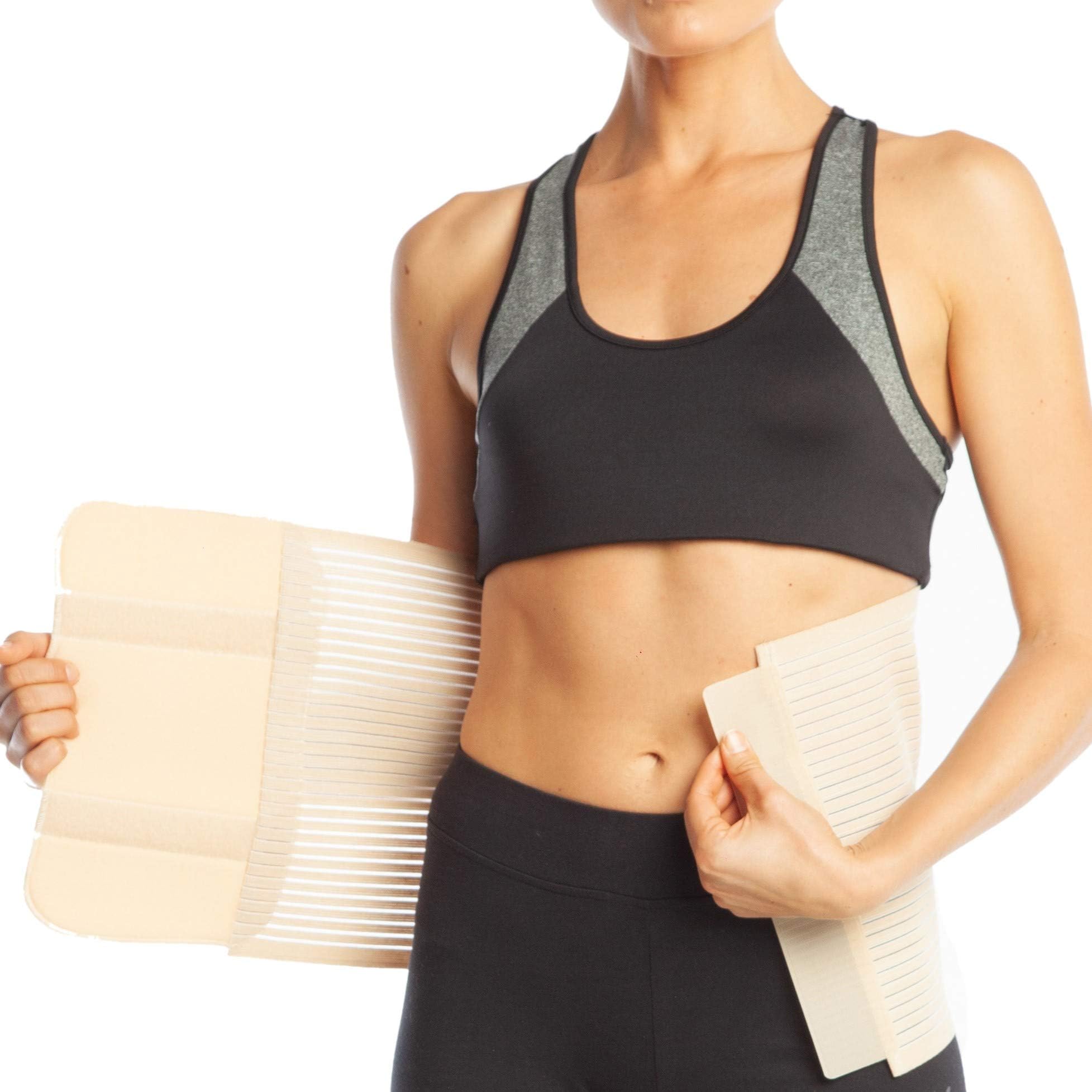 Armo Line Abdominal Binder Post Pregnancy Belly Wrap Postpartum Post-op Support (XL, Beige)