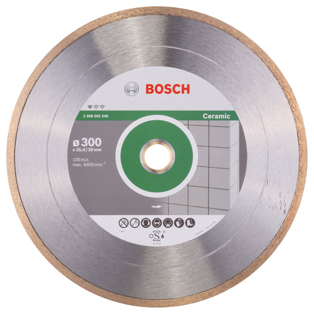 Bosch Professional 1x Diamond Cutting Disc Standard for Ceramic (for Stone, Tile, Ceramic, Ø 300 x 30+25,40 x 2 x 7 mm, Accessories for Tile Cutters)