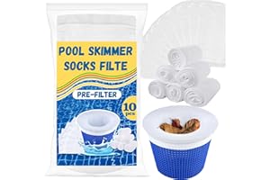 LUYI 10 Pack Pool Skimmer Socks,Pool Filter Socks for Skimmer Basket for Above Ground and Inground Pool Ultra Fine Mesh Screen Pool Skimmer Scum Socks Saver,Pool Cleaning Filter Socks Cleans Debris Leaves