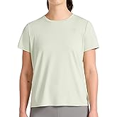 Reebok Womens Small Logo Short Sleeve Crewneck T-Shirt, Lightweight, Moisture Wicking