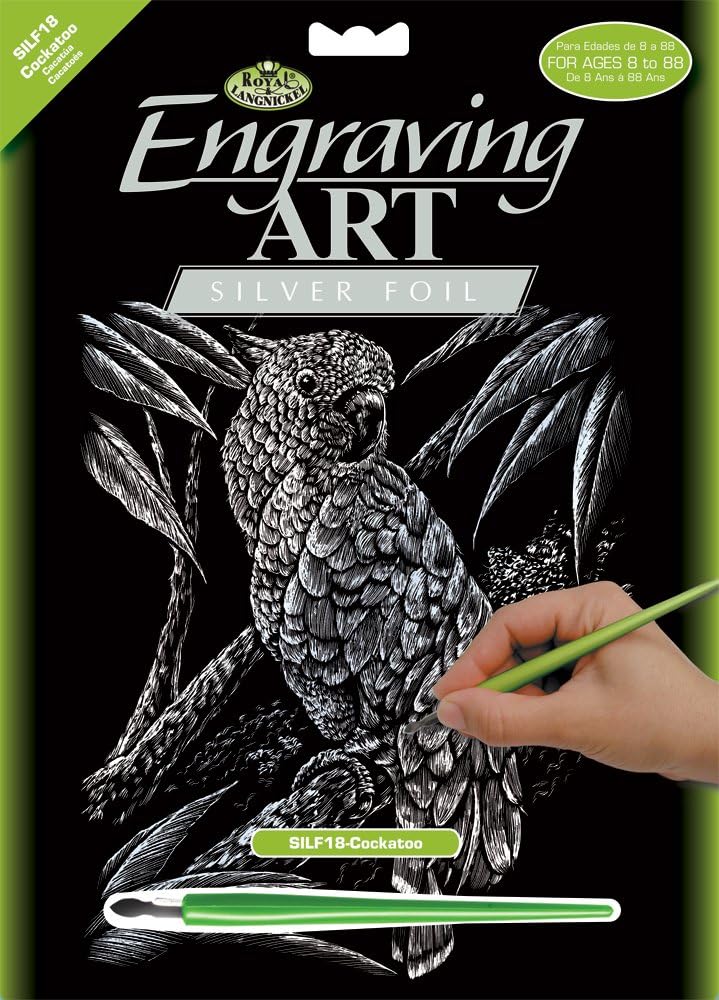 Royal & Langnickel Silver Engraving Art A4 Size Cockatoo Designed Painting Set, standart - Image 4