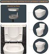 AAN D-Shape Toilet Seat with Soft Close Quick Release Easy Cleaning view 4