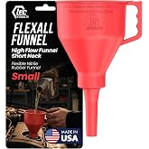 TEC Products FlexAll Short Neck Oil Funnel with Hose, Small 8.3in x 4.3in | Flexible Automotive Funnel for Oil Change &amp; Transfer, Durable Nitrile Rubber, No Spill Transmission Fluid Funnel, Made in USA