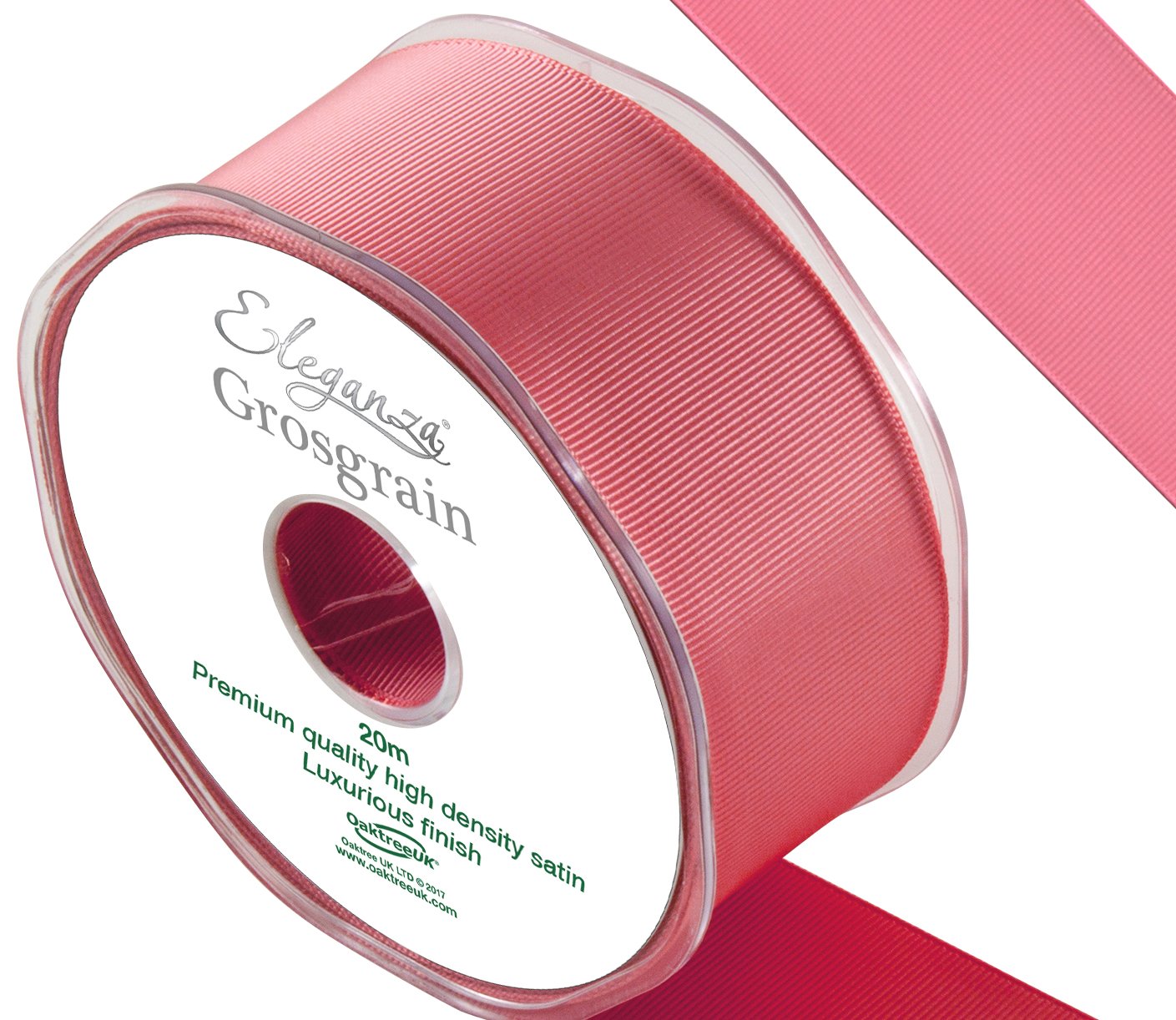 ELEGANZA Premium Quality Grosgrain Ribbon, Satin, Coral, 11 x 11 x 4 cm
