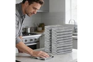 20PCS Wire Dishwashing Cloth, Wire Dishcloth Non Scratch, Microfiber Cleaning Cloth with Mesh,Double Layer Steel Mesh Cloth, 