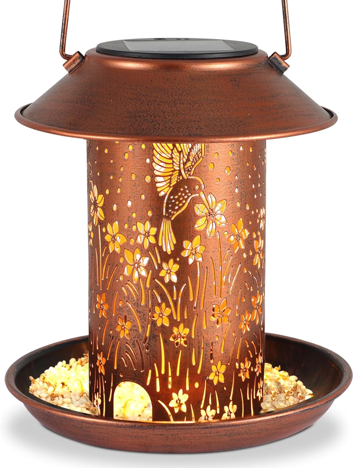 Feeding & Watering Supplies - Bird Feeders for Outdoors Hummingbird Solar Lanterns Outdoor Waterproof Hanging Garden Decor Birthdays for Women Mom Metal Solar Decoration Outside for Yard, Patio,