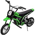 Patikuin 24V Electric Dirt Bike for Kids, 350W Kids Electric Motorcycle, Up to 14.29 MPH, 2-Speed Modes, Perfect Electric Bike for Kids (Green, 9)