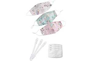 Cute Face Mask for Kids, Reusable, Washable with PM 2.5 Filter, and Silicon Ear Saver