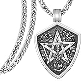 Sbzxbt 925 Sterling Silver Tetragrammaton de Plata Tetragrammaton Pendant Amuletos de Protección y Buena Suerte for Men