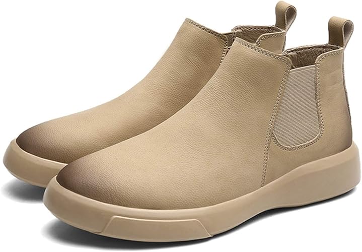 Amazon Lecmt ブーツ ビジネスシューズ チェルシーブーツ サイドゴア ブーツ メンズ 革靴 歩きやすい カジュアルブーツ 春 夏 秋 冬 滑り止め 紳士靴 おしゃれ ショートブーツ コンフォートシューズ 通勤 上品 革靴 軽量 ブーツ