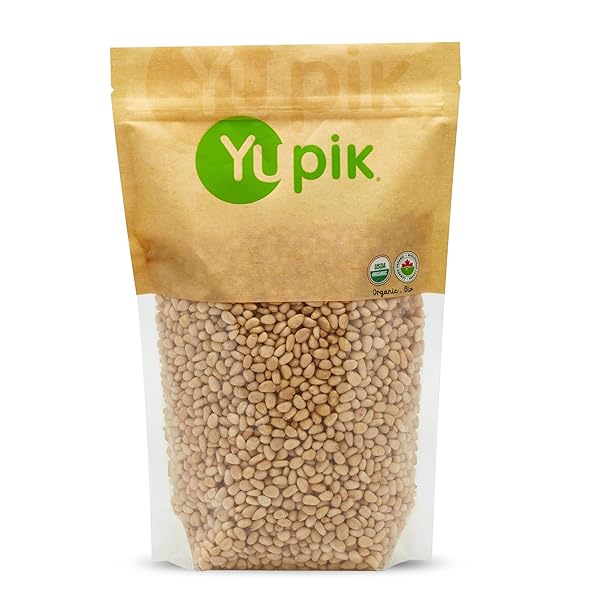 YUPIK ORGANIC PINE NUTS, 2.2 LB, NON-GMO, UNSALTED, GLUTEN-FREE, KOSHER, SMOOTH & CREAMY PINE KERNELS, SOURCE OF IRON, RAW, VEGAN, PACK OF 1