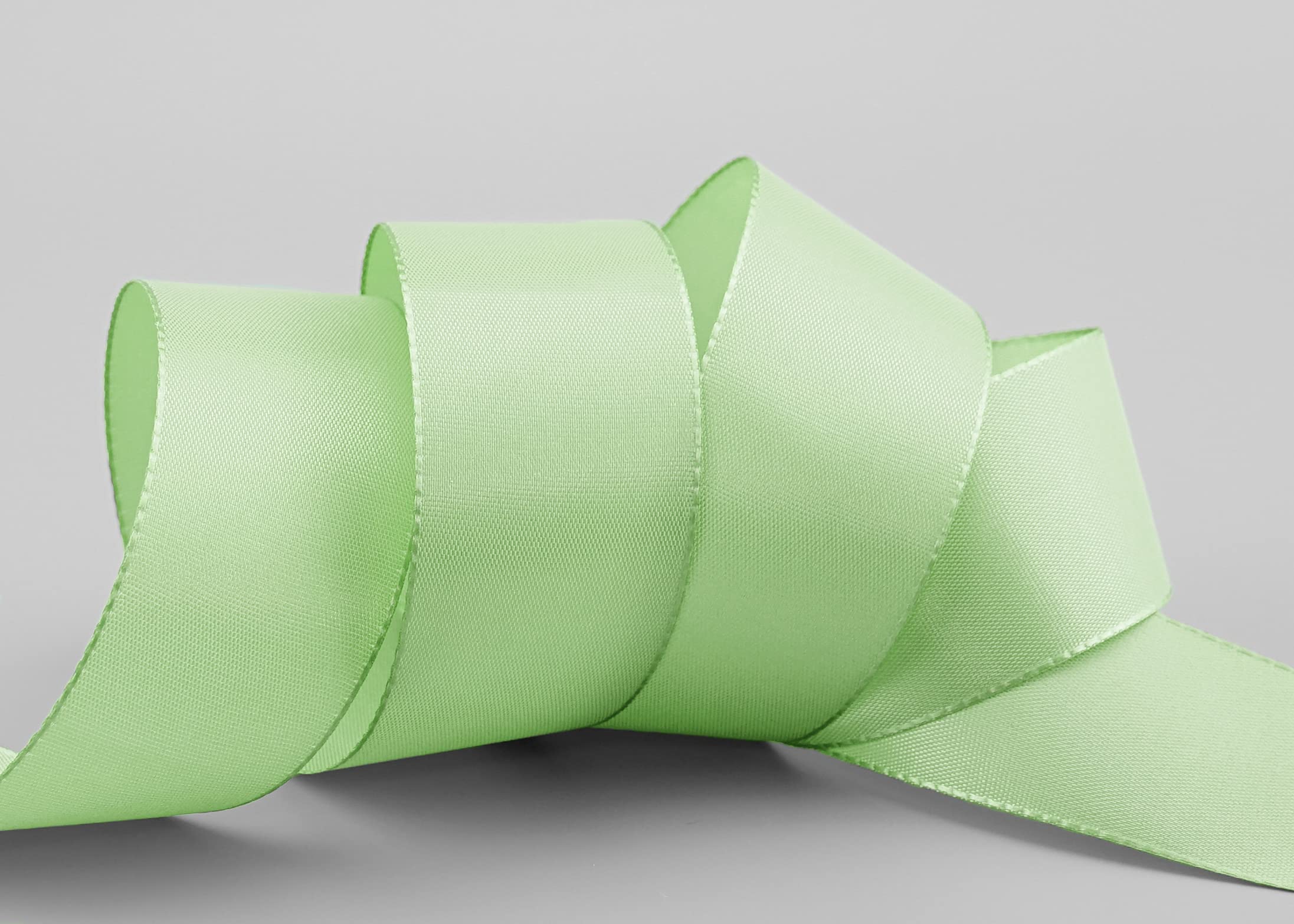 finemark 50 m x 40 mm Taffeta Ribbon Lime Green Pastel Green Light Green Decorative Ribbon Gift Ribbon Fabric Ribbon Table Decoration Wedding Easter Ribbon Visco Taffeta Card Making Crafts