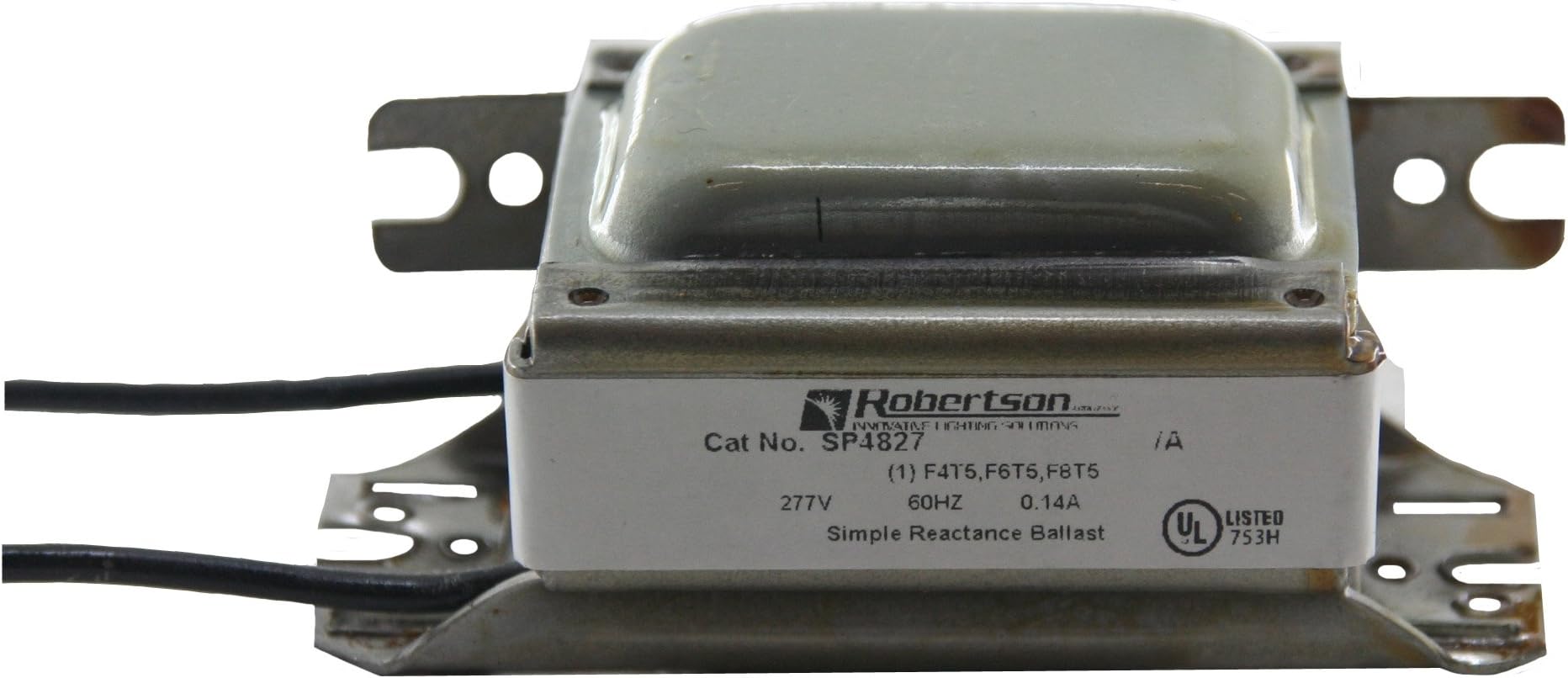 ROBERTSON 3P10075 SP4827 AM Fluorescent mBallast for 1 F4T5, F6T5 or F8T5 Linear Lamp, Preheat Start, 277Vac, 60Hz, Normal Ballast Factor, NPF