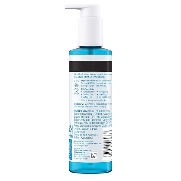 NEUTROGENA HYDRO BOOST SOOTHING MILK FACIAL CLEANSER WITH HYALURONIC ACID, HYDRATING FACE WASH GENTLY LIFTS DIRT & OIL LEAVING SOFT SOOTHED SKIN, HYPOALLERGENIC, FRAGRANCE-FREE, 7.8 FL. OZ