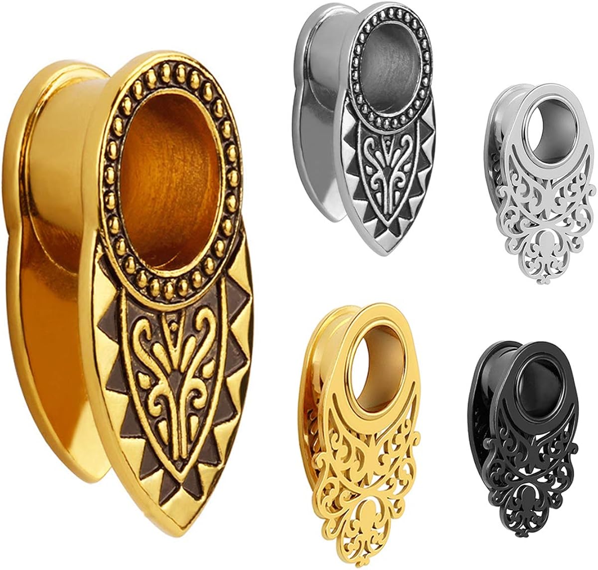 Stainless Steel Ear Hanger for Ear Dangle Plugs Tunnels Stretching Kit 1 Pair LADEMAYH Heavy