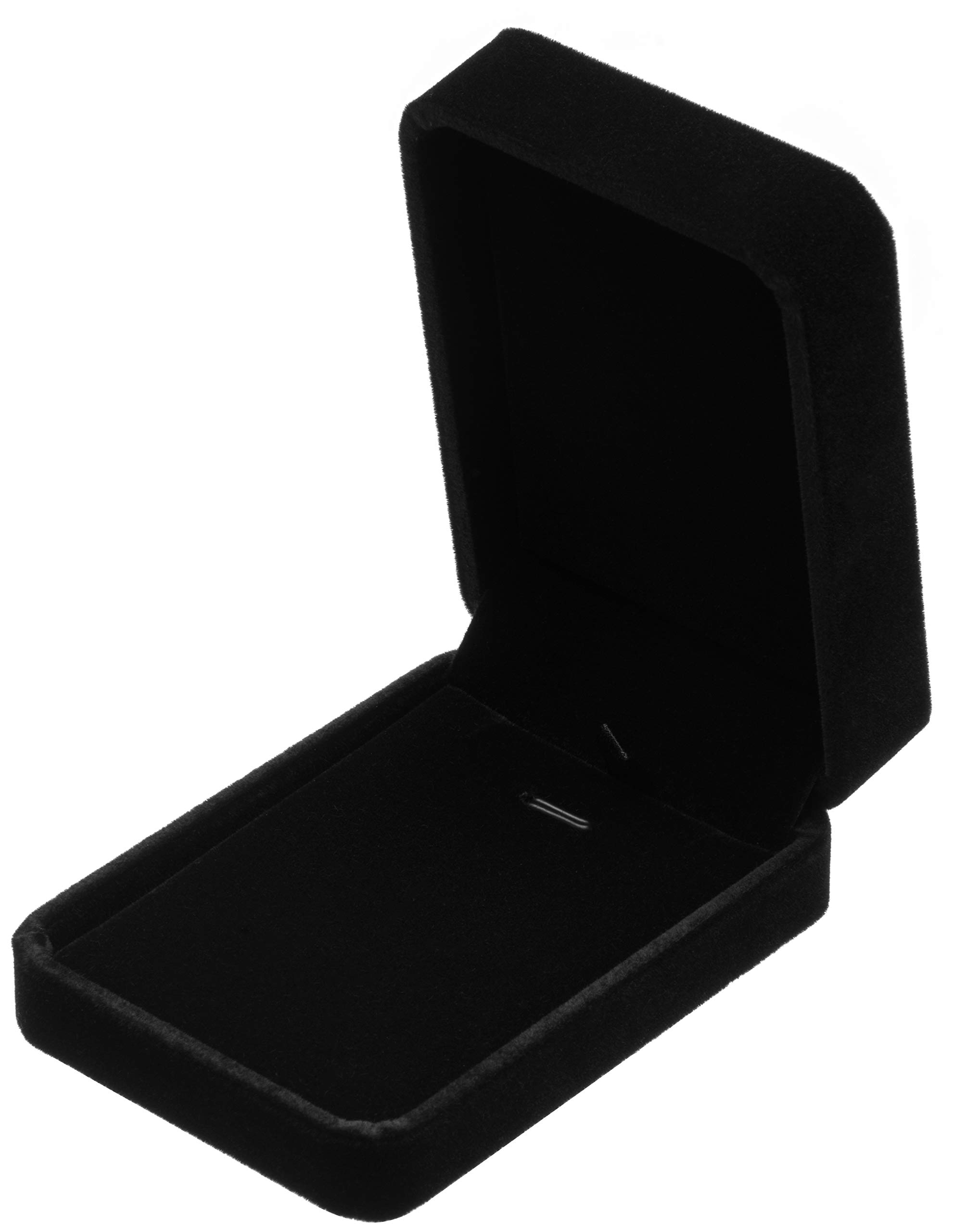POKOFO Classic Velvet Necklace Pendant Box Jewelry Gift Boxes (Black)