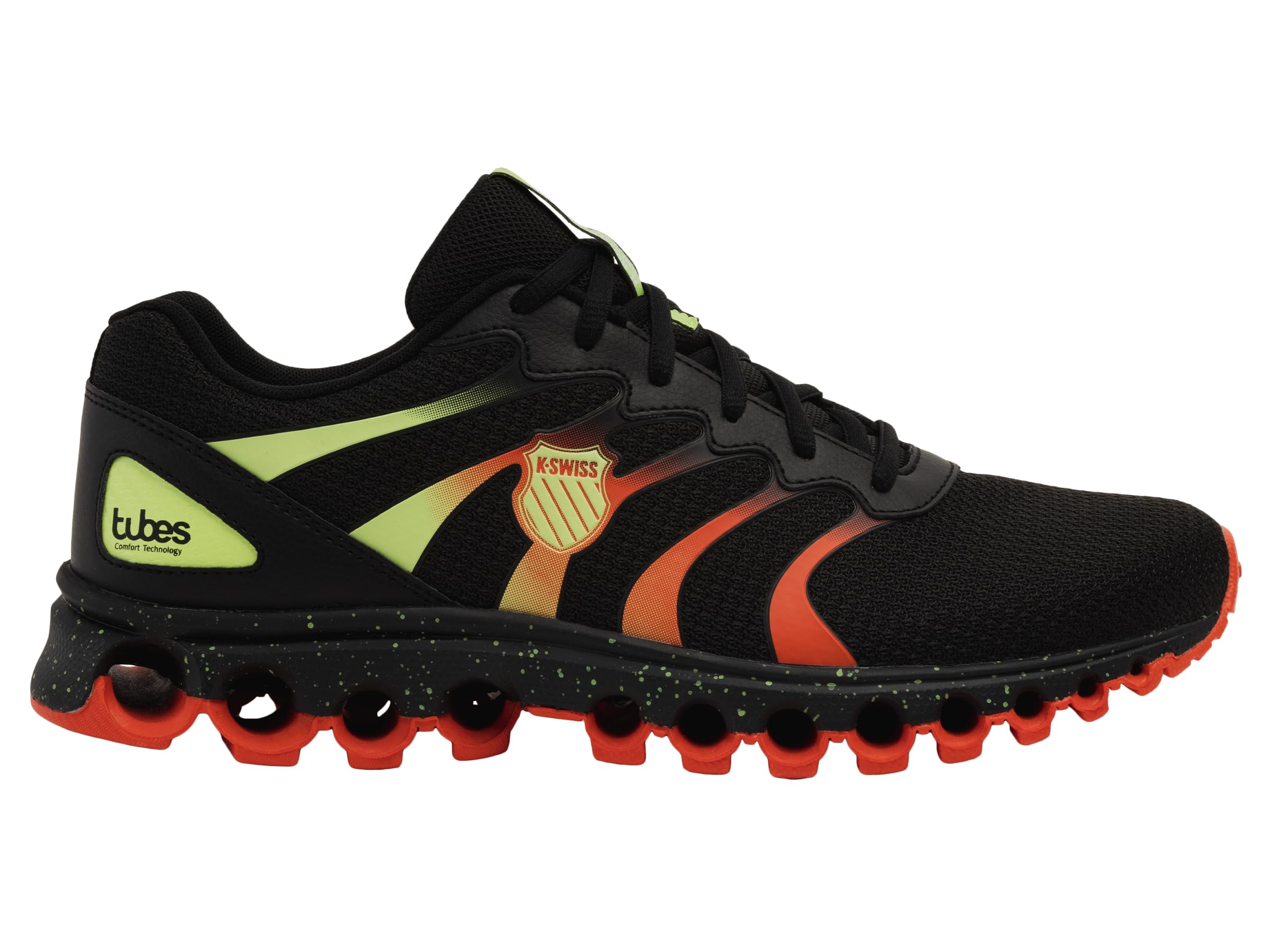 K-Swiss Men's Tubes 200 Training Shoe, Black/Sharp Green/Mandarin Red, 8 M Image