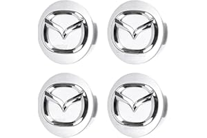 ARKOSKNIGHT 56mm Wheel Hub Center Cap with Logo Emblem ABS Material Compatible with Mazzda Accessories(Mzd Chrome)