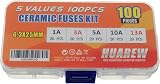 HUAREW 5 Values 100 Pcs Ceramic Tube Fuses 6.3x25 mm 240V 1 3 5 10 13A view 3